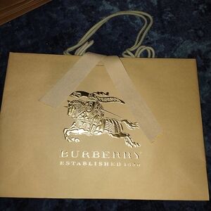 Two 2 Burberry Paper Shopping Bags With Rope Handles